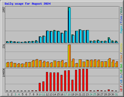 Daily usage for August 2024