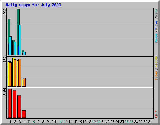 Daily usage for July 2025