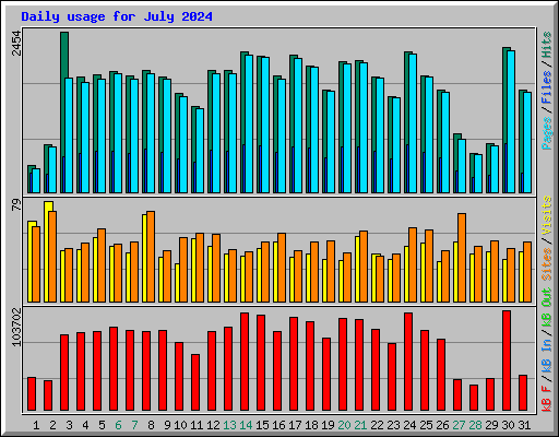 Daily usage for July 2024