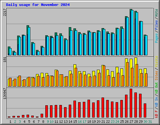 Daily usage for November 2024