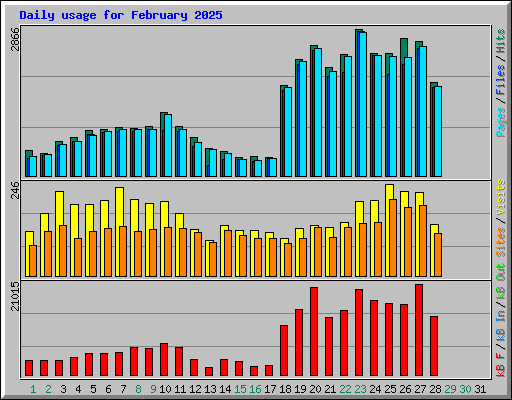 Daily usage for February 2025