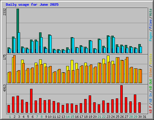Daily usage for June 2025