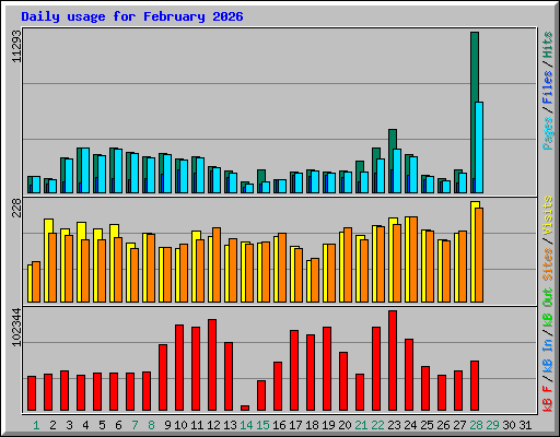 Daily usage for February 2026