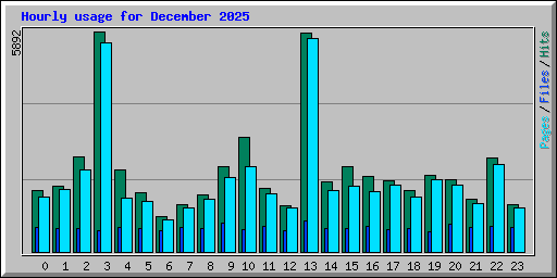 Hourly usage for December 2025