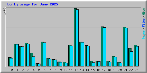 Hourly usage for June 2025